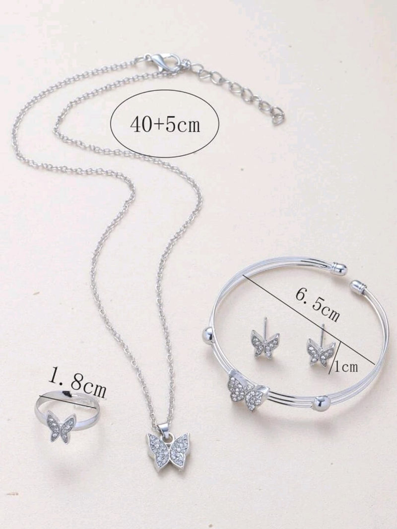 Saphir | Set Brillance Papillon – Bijoux en Strass 5 Pièces