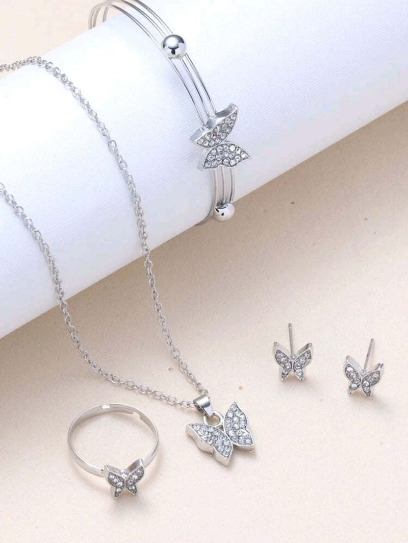 Saphir | Set Brillance Papillon – Bijoux en Strass 5 Pièces