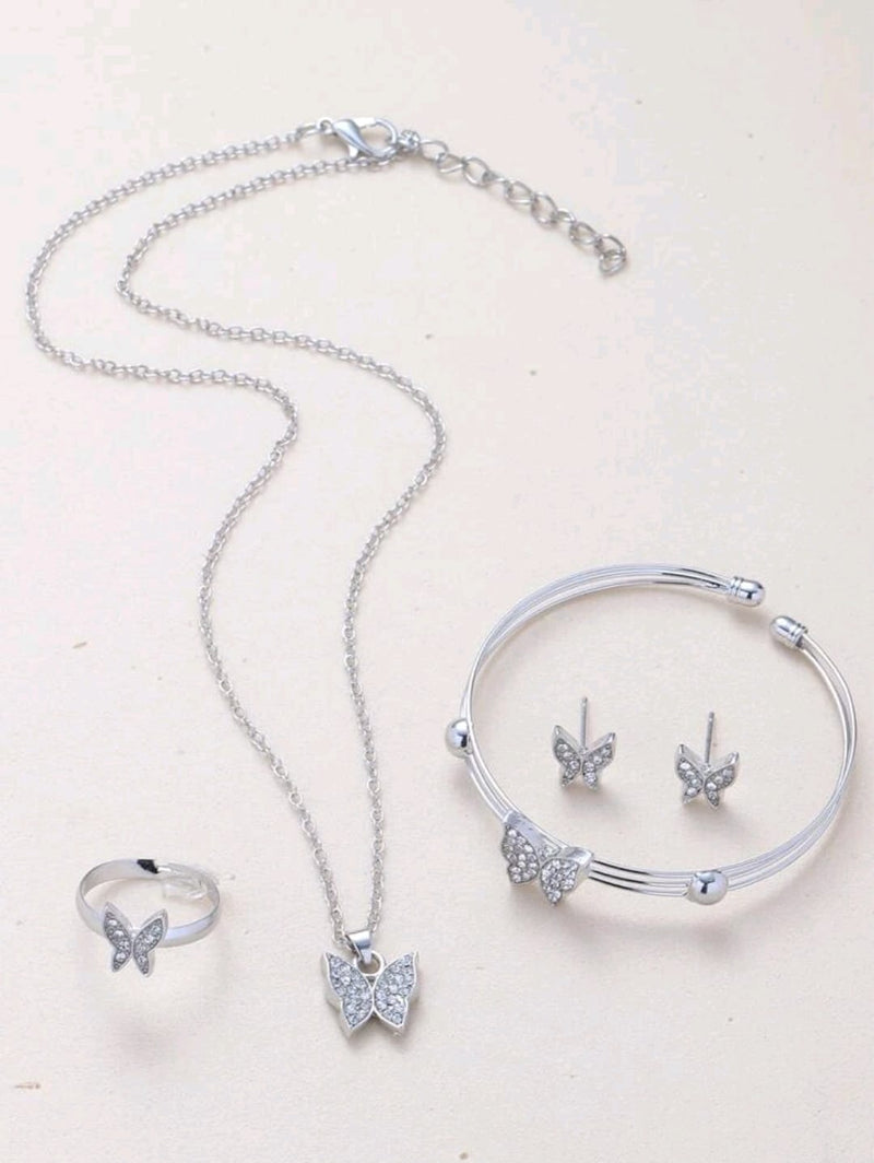 Saphir | Set Brillance Papillon – Bijoux en Strass 5 Pièces