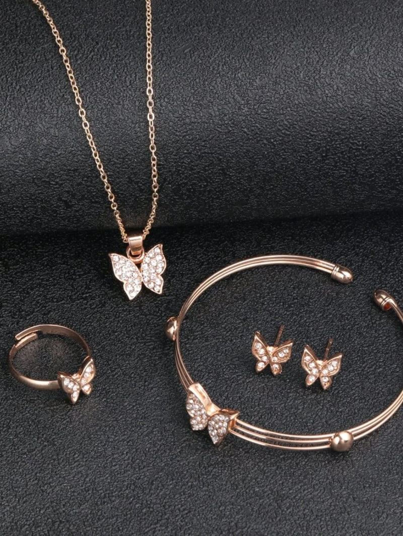 Saphir | Set Brillance Papillon – Bijoux en Strass 5 Pièces