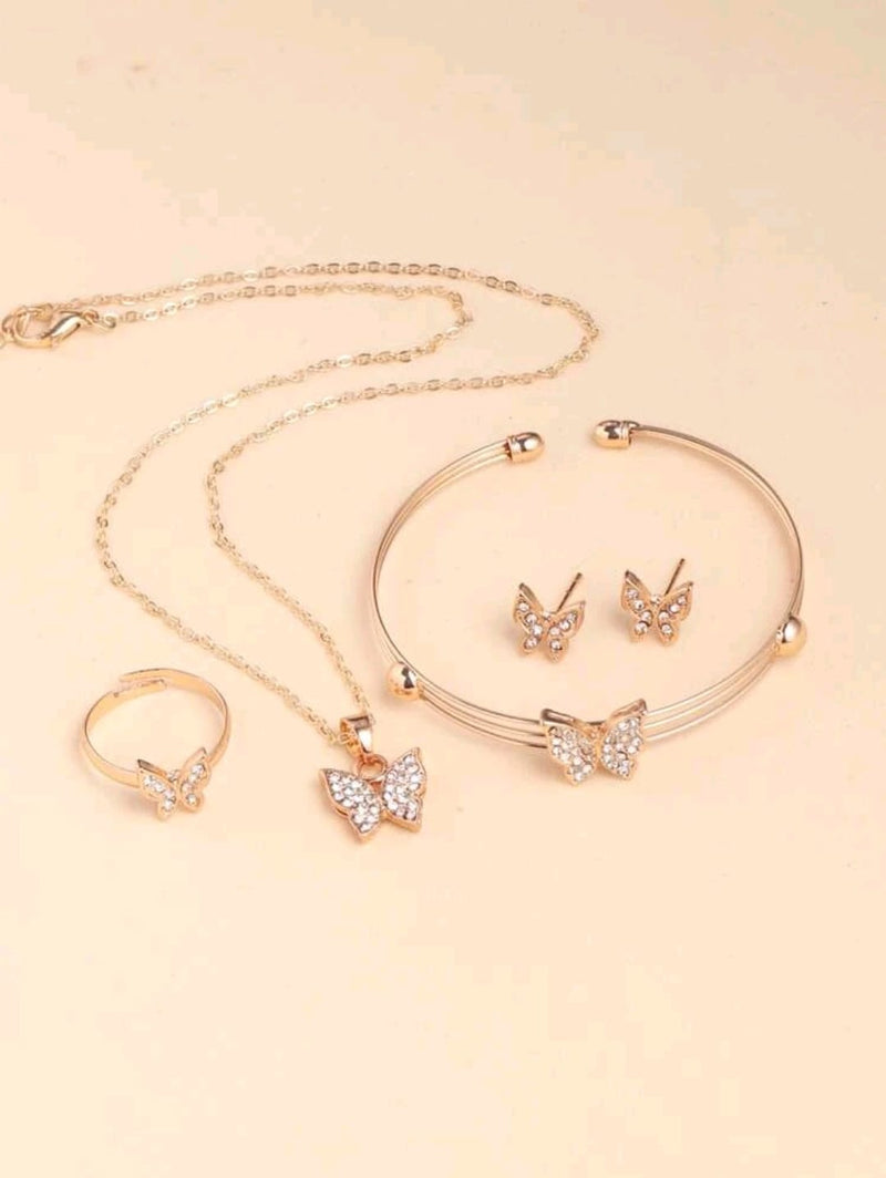 Saphir | Set Brillance Papillon – Bijoux en Strass 5 Pièces